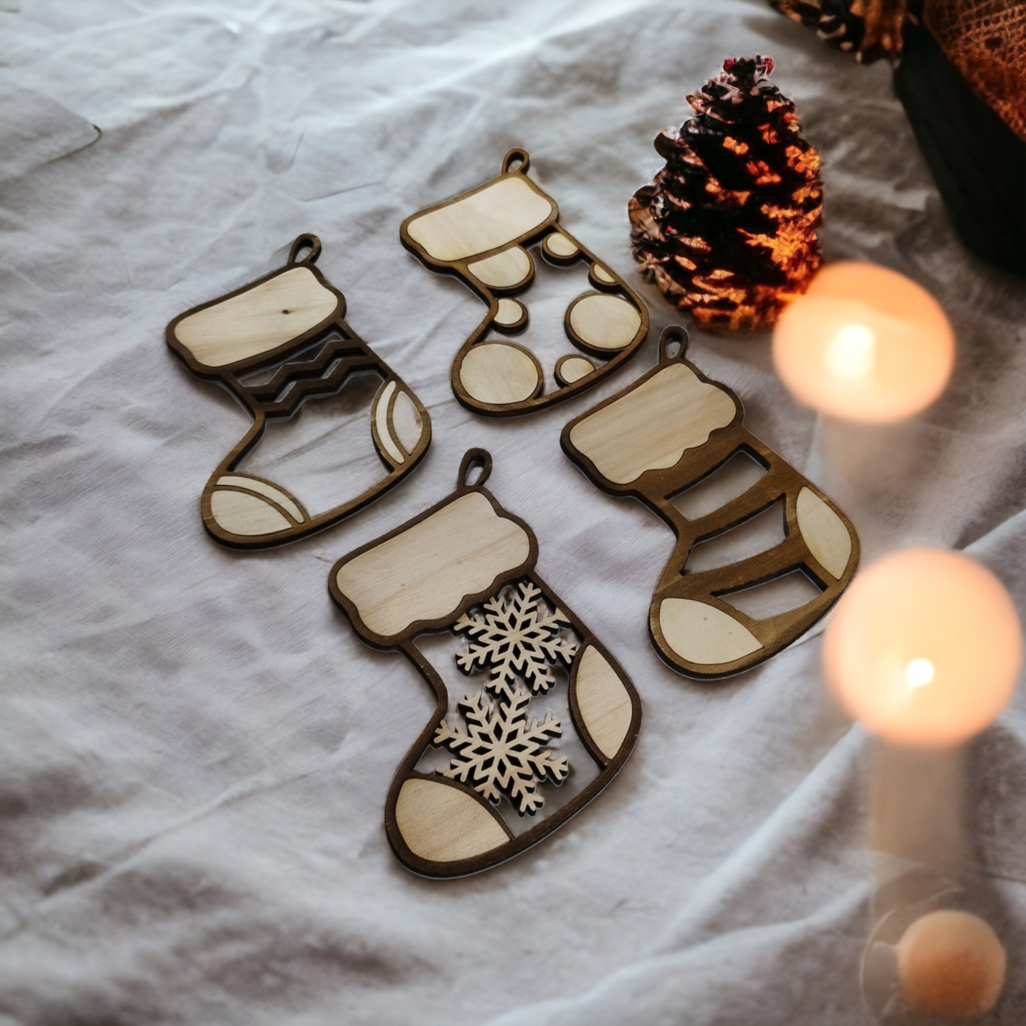 Christmas Socks Wooden Christmas Decoration