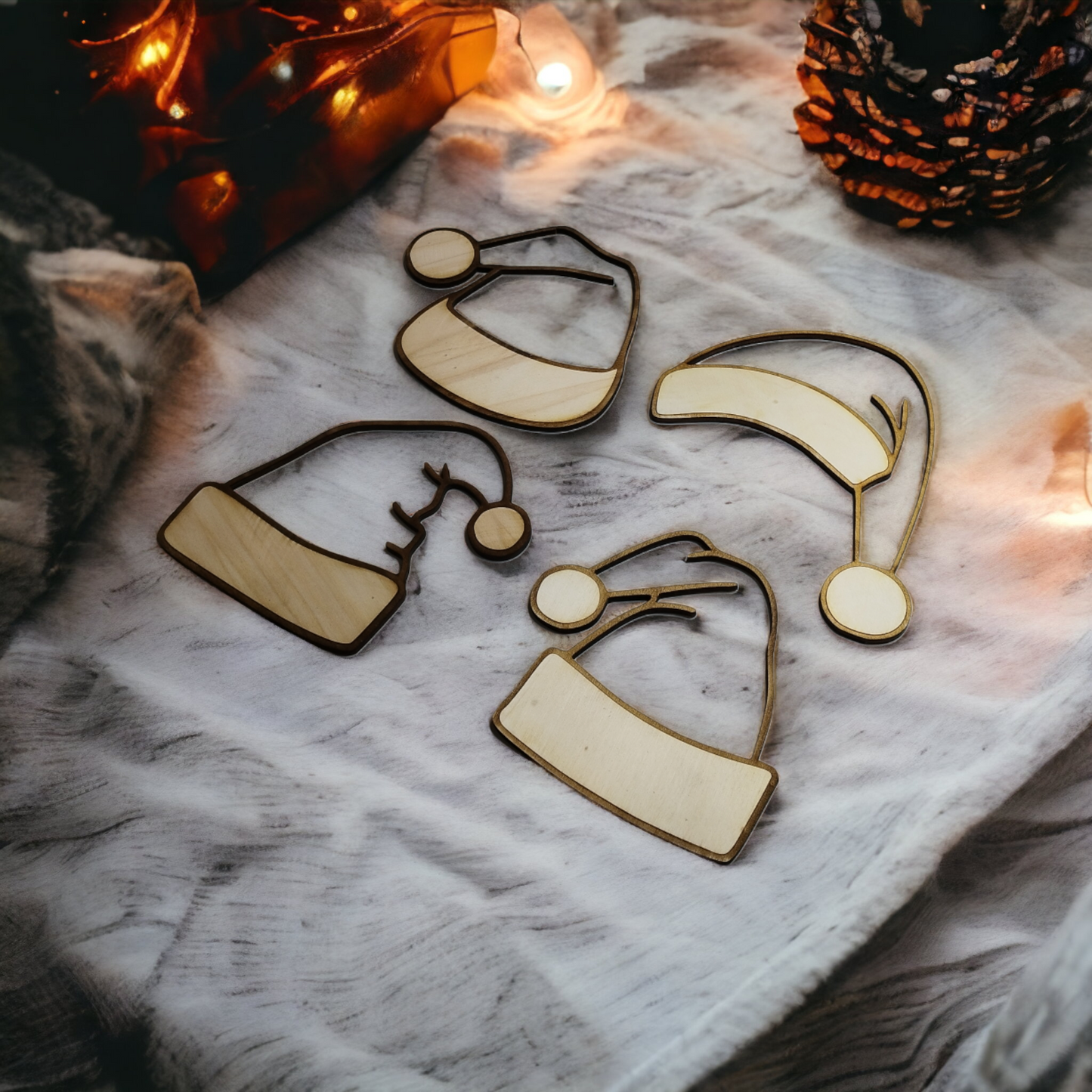 Santa Hat Wooden Christmas Decoration