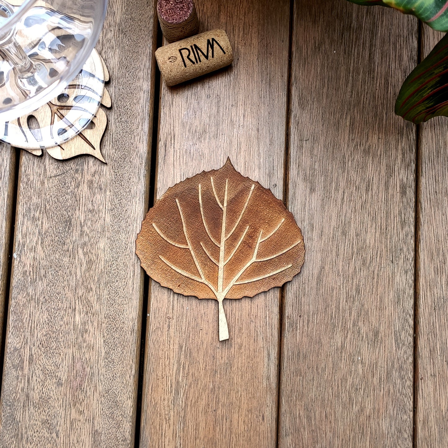 Pot Holder Aspen Leaf - Nature - Wood - Handmade Gift - Housewarming - Wood Kitchenware