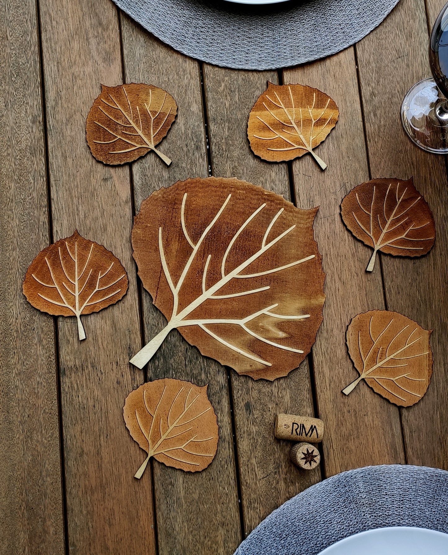 Pot Holder Aspen Leaf - Nature - Wood - Handmade Gift - Housewarming - Wood Kitchenware