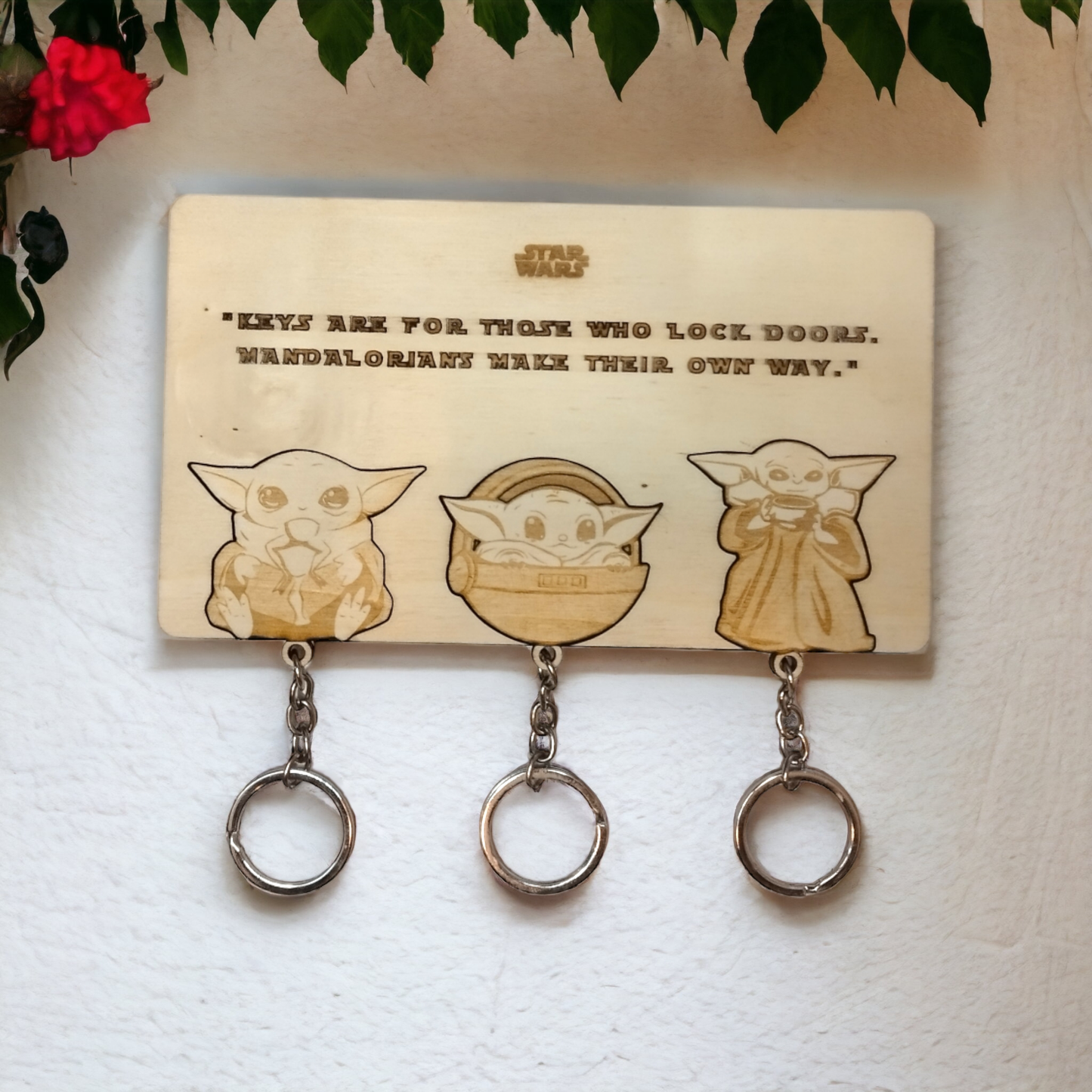 Baby Yoda Keychain Wall Mounted Key Holder - Geek Keyrings