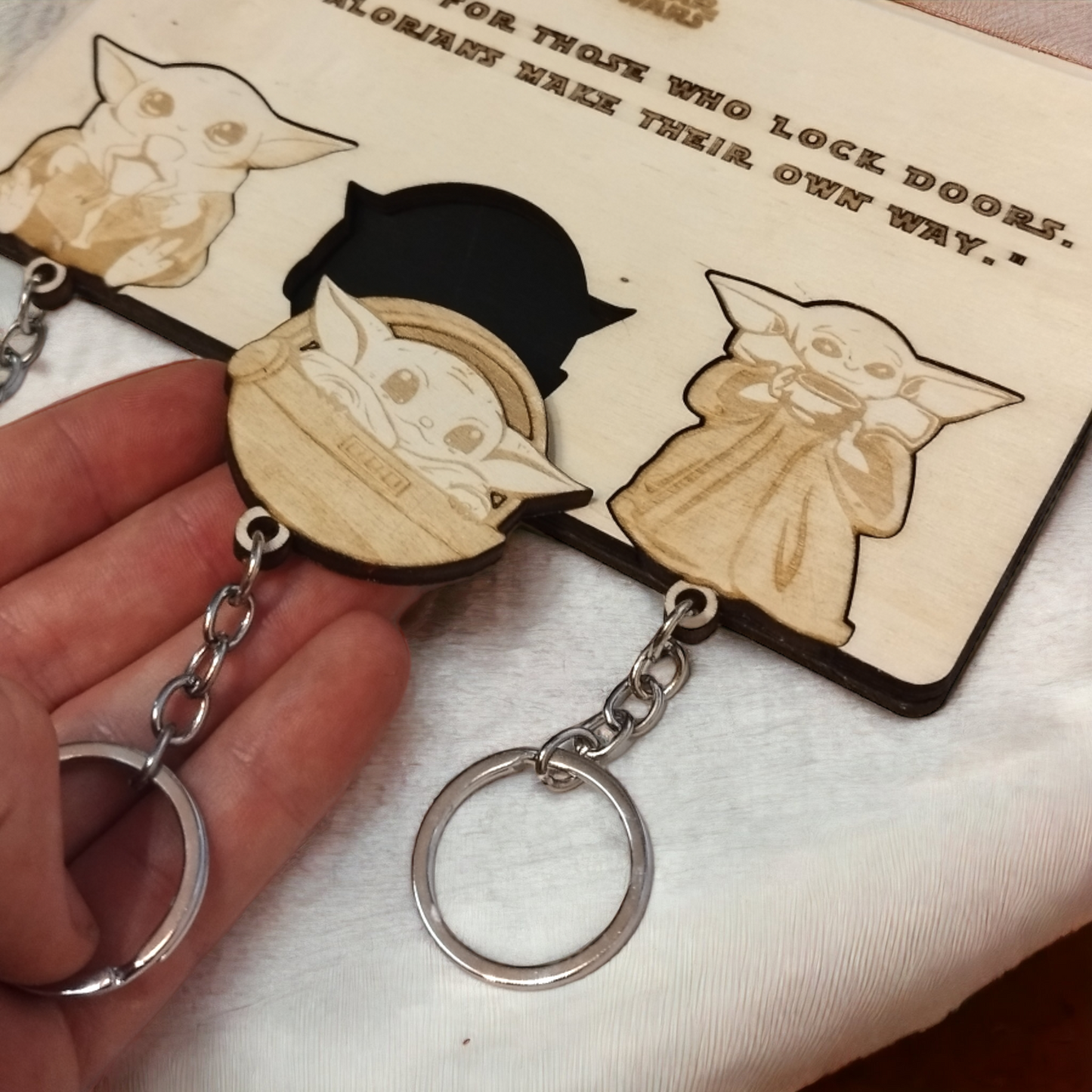 Baby Yoda Keychain Wall Mounted Key Holder - Geek Keyrings
