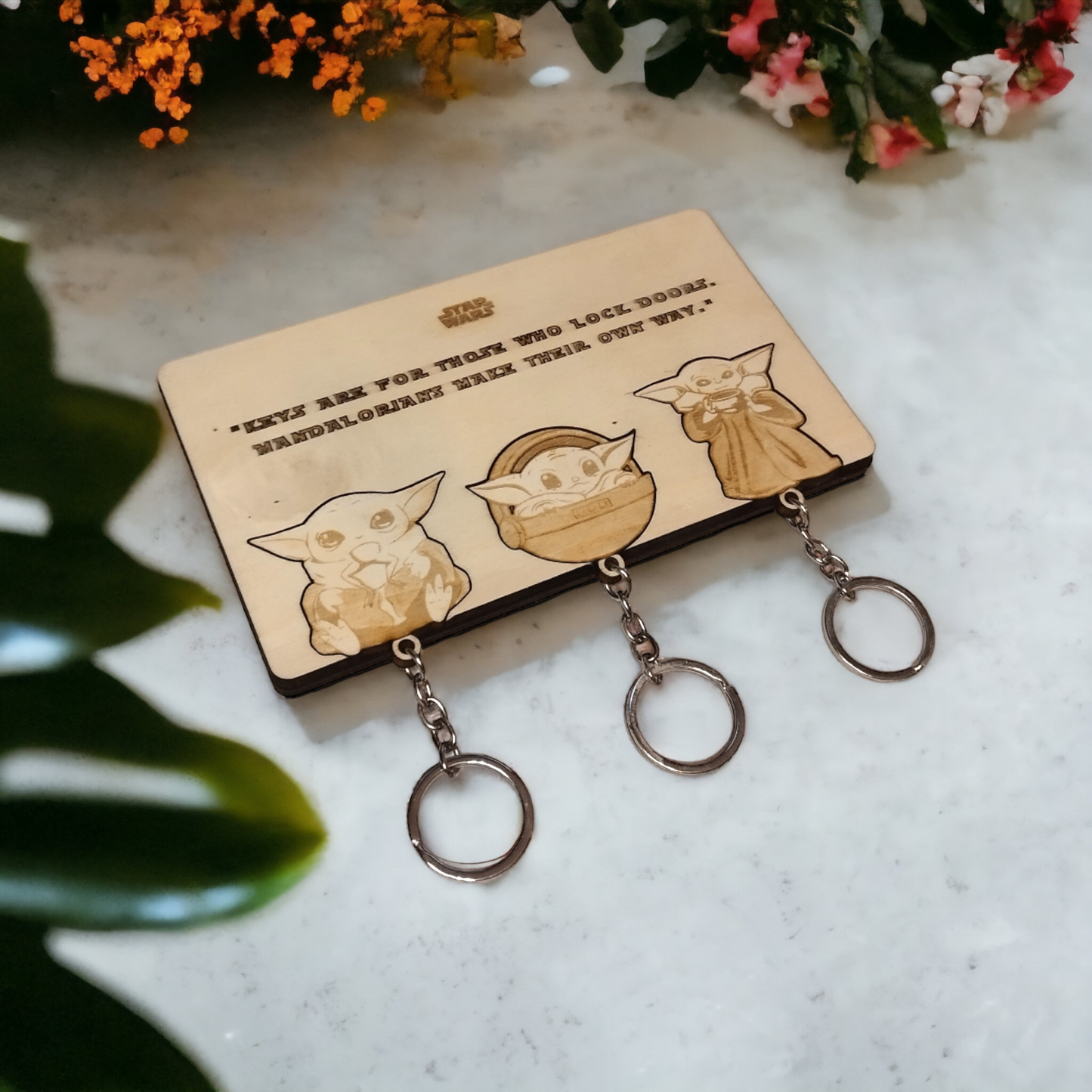 Baby Yoda Keychain Wall Mounted Key Holder - Geek Keyrings