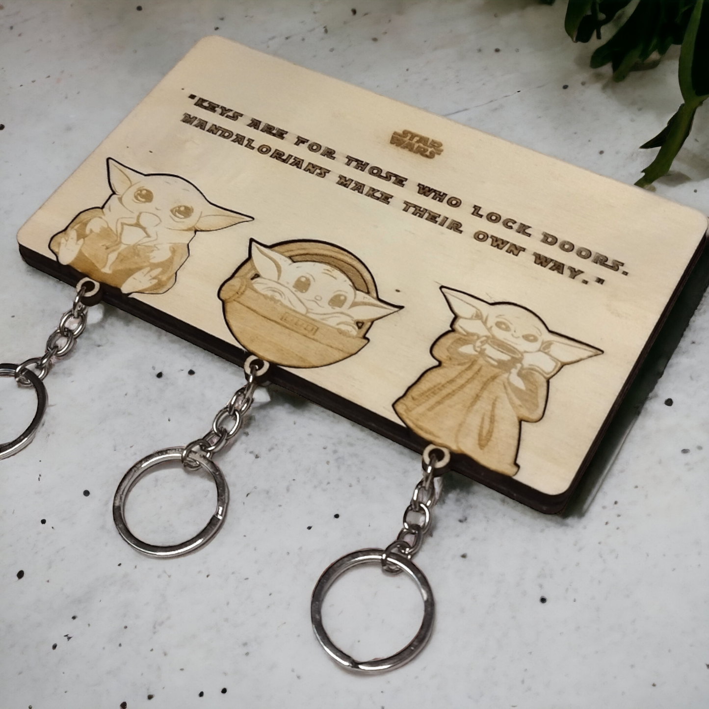 Baby Yoda Keychain Wall Mounted Key Holder - Geek Keyrings