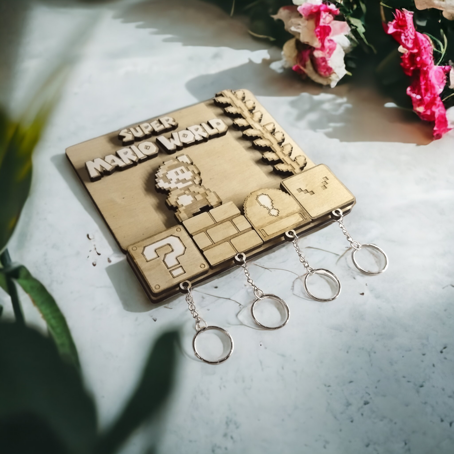 Super Mario Keychain Magnet Wall Mount - Keyring Holder
