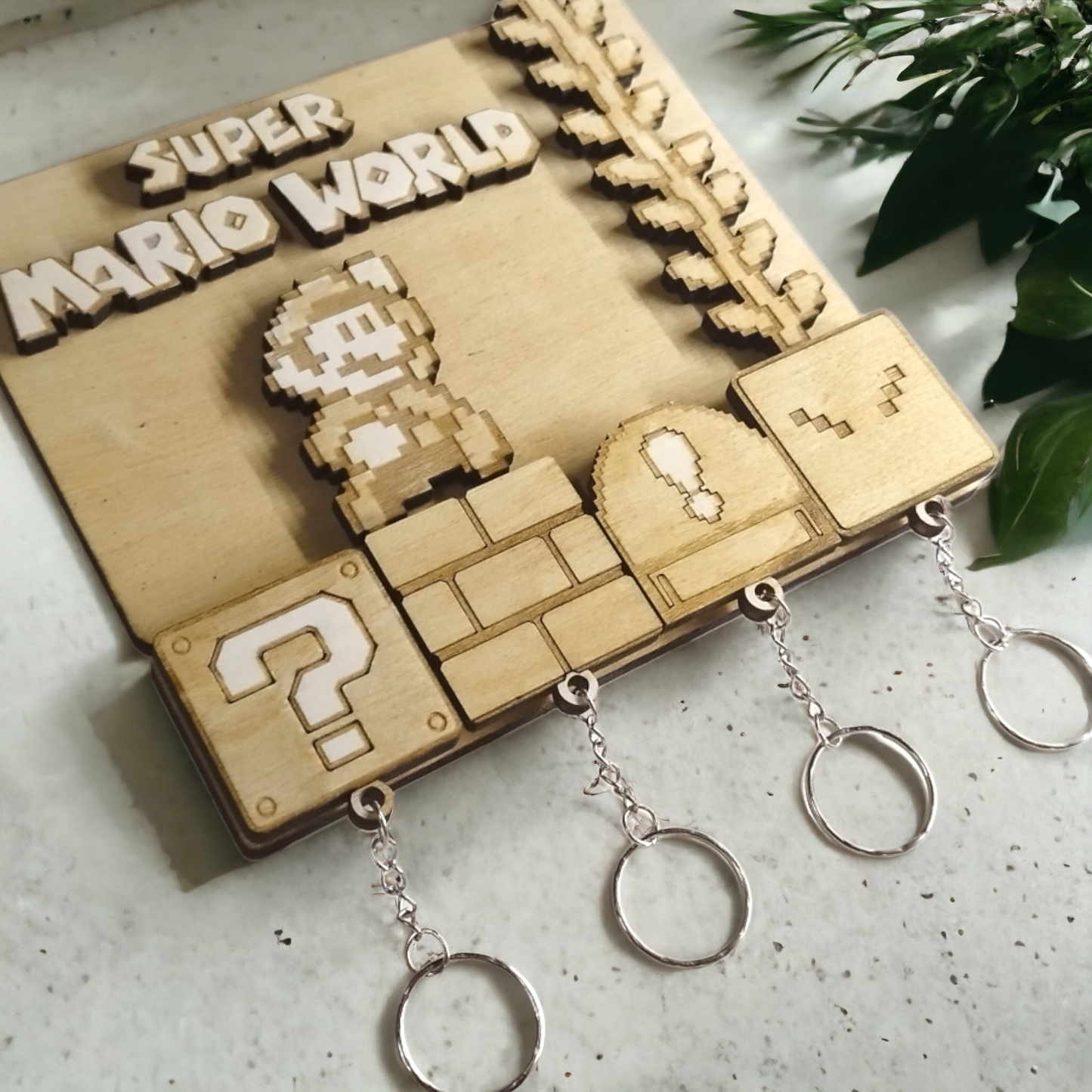 Super Mario Keychain Magnet Wall Mount - Keyring Holder