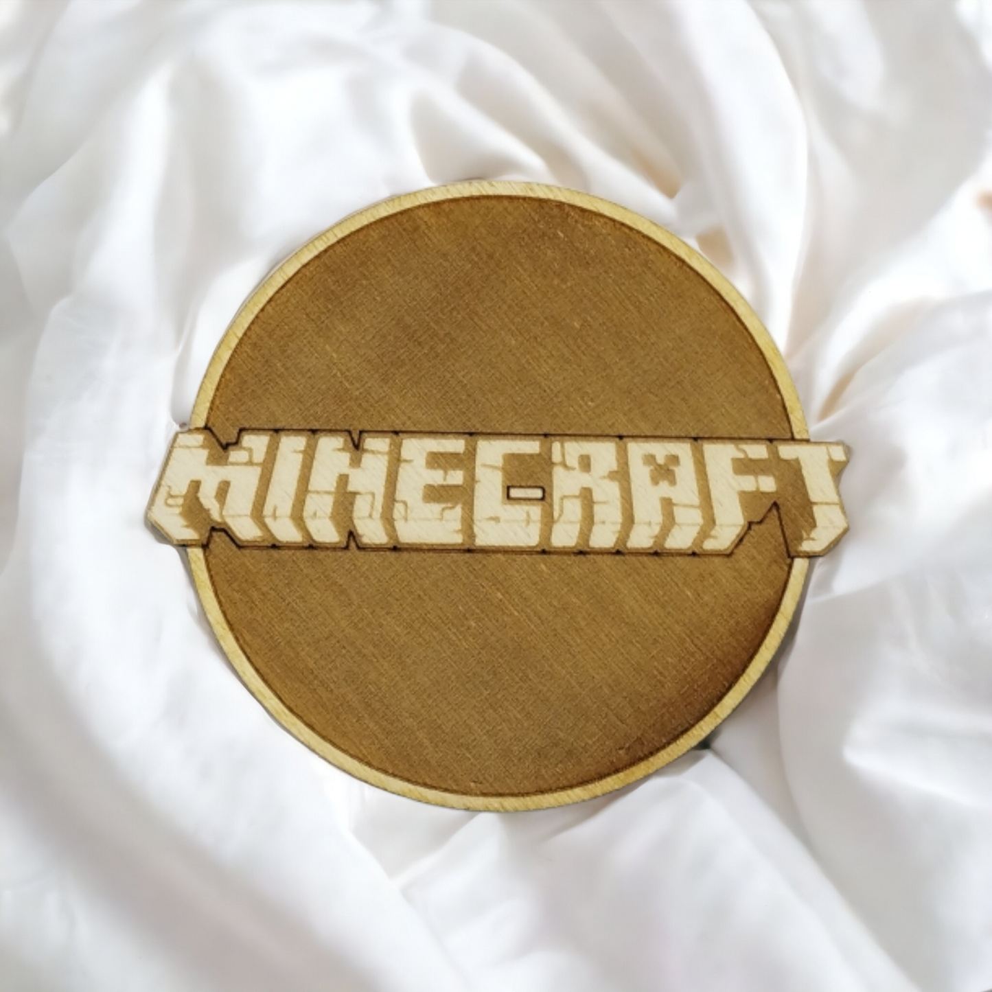 Set of 3 Minecraft Wooden Coasters - Handmade Gift - Housewarming - Wood Kitchenware - Gamer