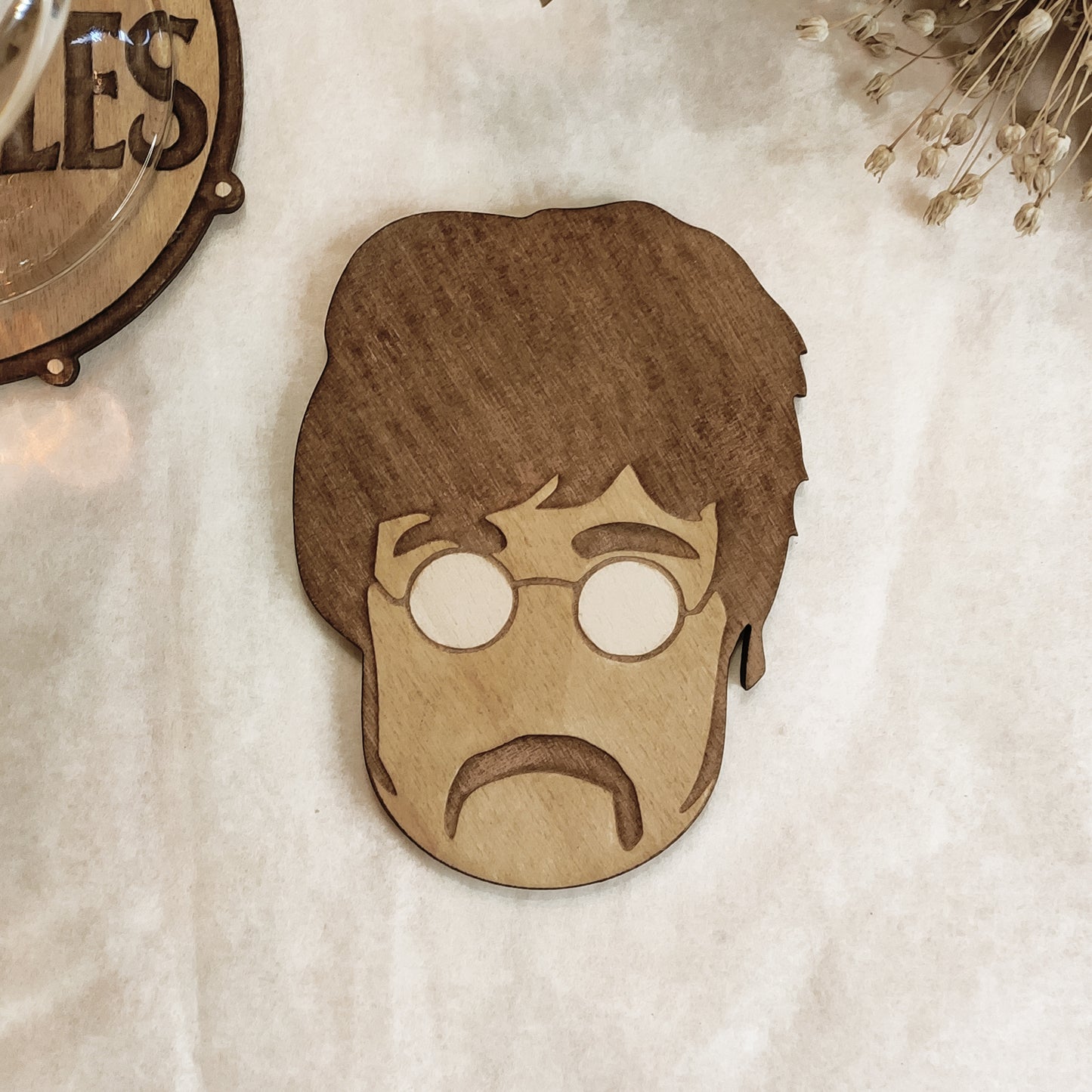 Set of 6 The Beatles Wooden Coasters - Handmade Gift - Housewarming - Wood Kitchenware - Rock Band