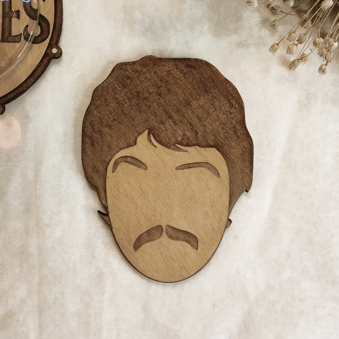 Set of 6 The Beatles Wooden Coasters - Handmade Gift - Housewarming - Wood Kitchenware - Rock Band
