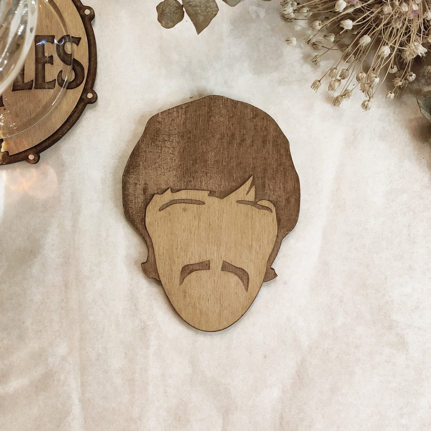 Set of 6 The Beatles Wooden Coasters - Handmade Gift - Housewarming - Wood Kitchenware - Rock Band