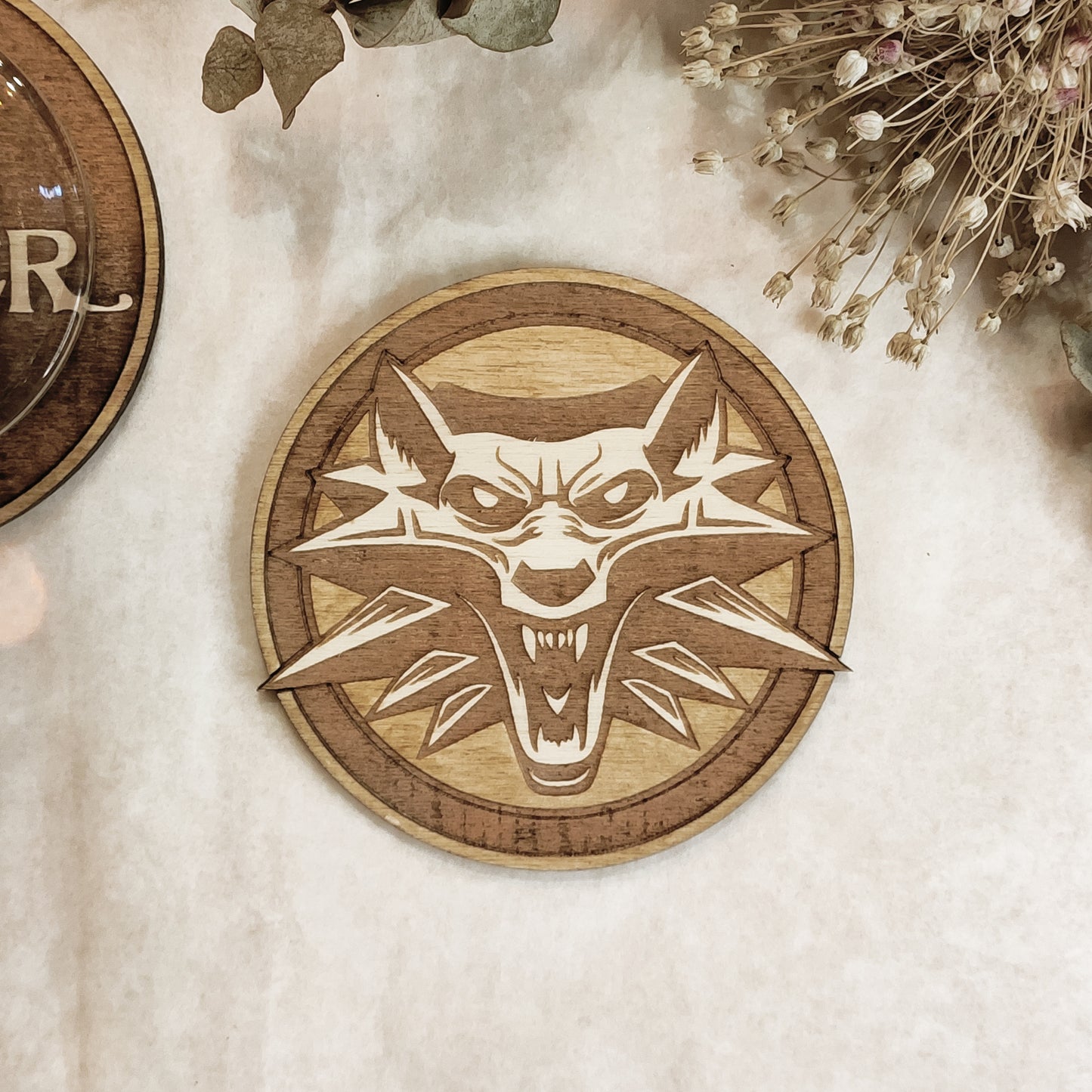 Set of 6 The Witcher Wooden Coasters - Handmade Gift - Housewarming - Wood Kitchenware