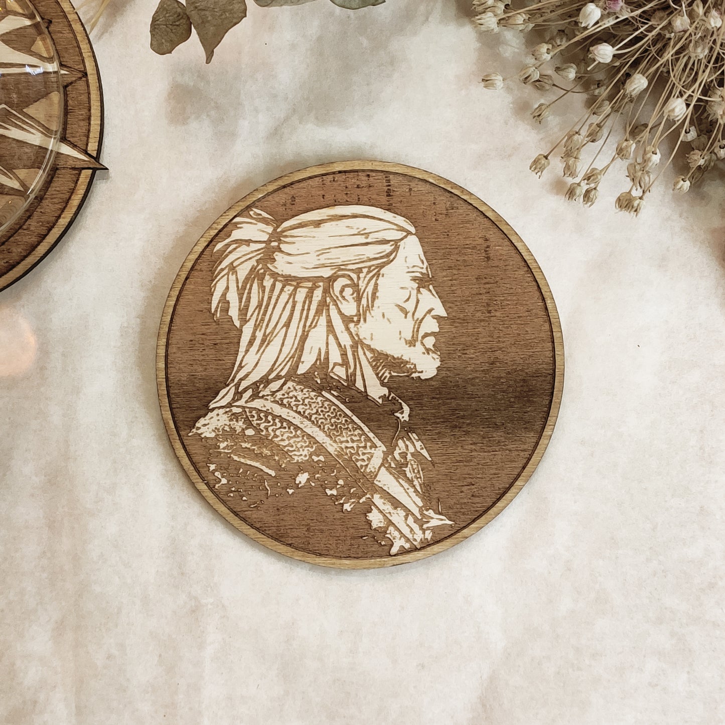 Set of 6 The Witcher Wooden Coasters - Handmade Gift - Housewarming - Wood Kitchenware