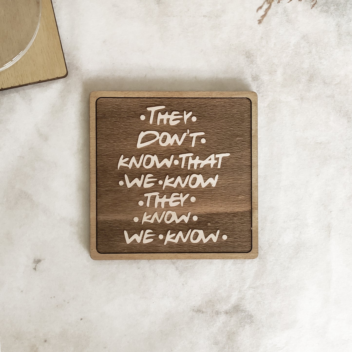 Set of 6 Friends Wooden Coasters - Handmade Gift - Housewarming - Wood Kitchenware