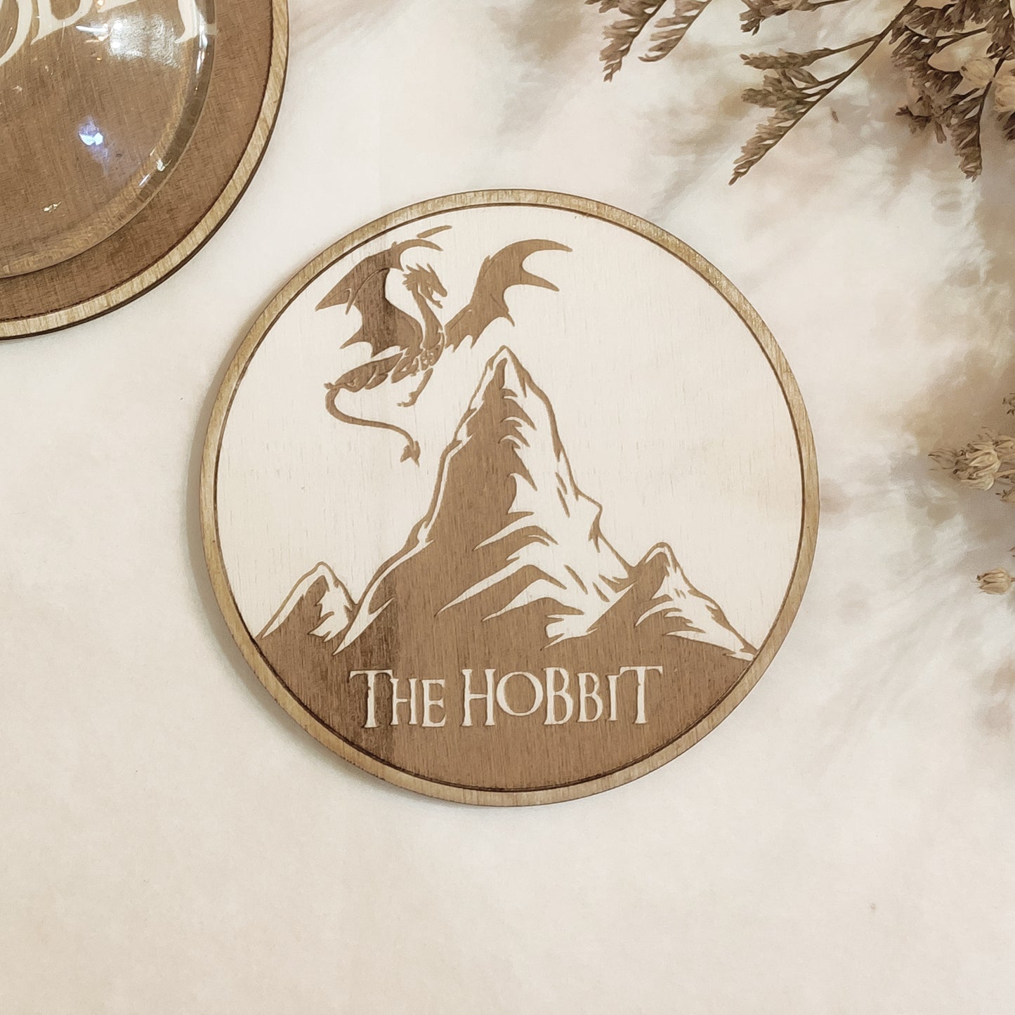 Set of 6 The Hobbit Wooden Coasters - Handmade Gift - Housewarming - Wood Kitchenware