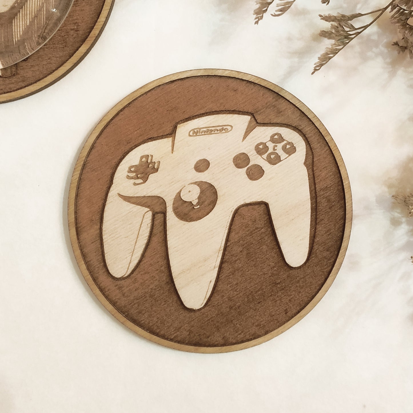 Set of 6 Videogames Controllers Wooden Coasters - Handmade Gift - Housewarming - Wood Kitchenware - Gamer