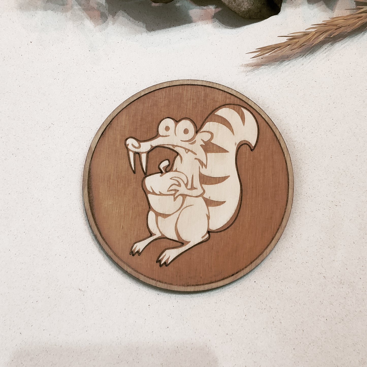 Set of 6 Ice Age Wooden Coasters - Handmade Gift - Housewarming - Wood Kitchenware