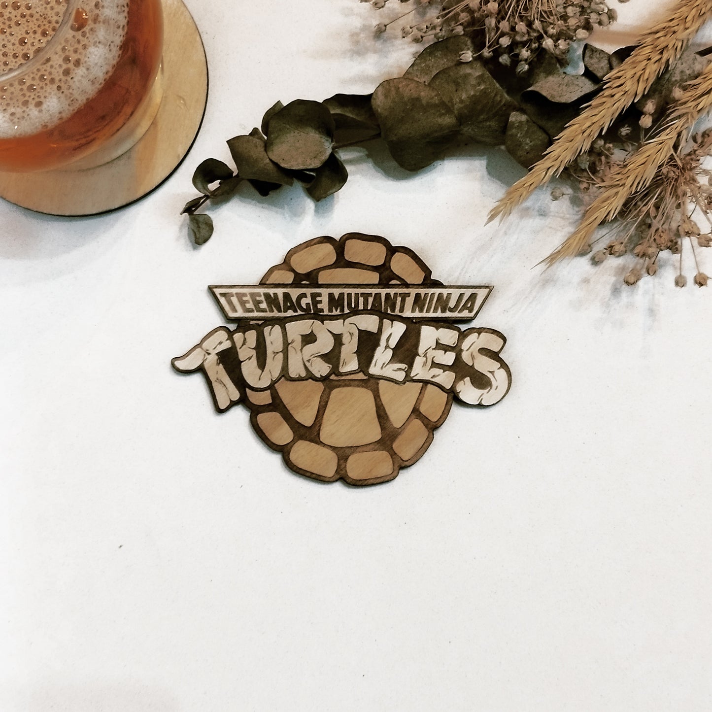 Set of 6 Teenage Mutant Ninja Turtles Wooden Coasters - Handmade Gift - Housewarming - Wood Kitchenware