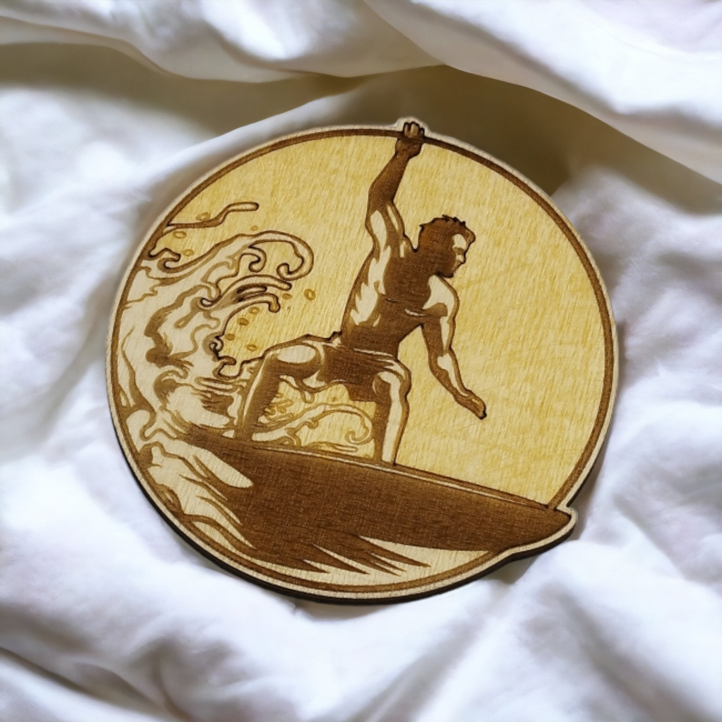 Set of 6 Surf Wooden Coasters - Handmade Gift - Housewarming - Wood Kitchenware