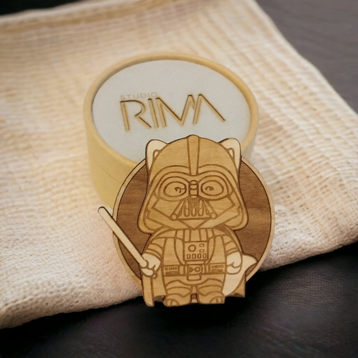 Set of 6 Star Wars Cat Wooden Coasters - Handmade Gift - Housewarming - Wood Kitchenware - Baby Yoda - The Mandalorian