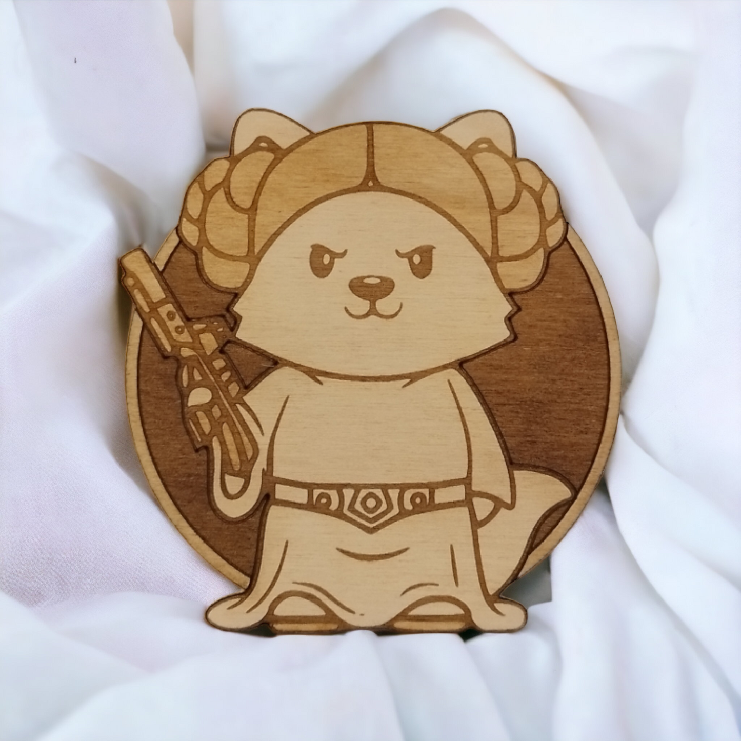 Set of 6 Star Wars Cat Wooden Coasters - Handmade Gift - Housewarming - Wood Kitchenware - Baby Yoda - The Mandalorian
