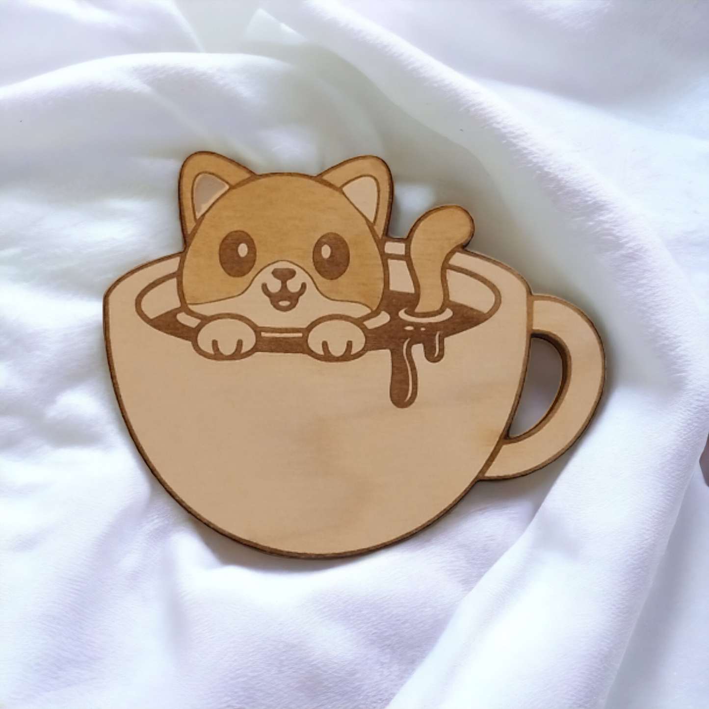 Set of 6 Cat Collection Wooden Coasters - Handmade Gift - Housewarming - Wood Kitchenware