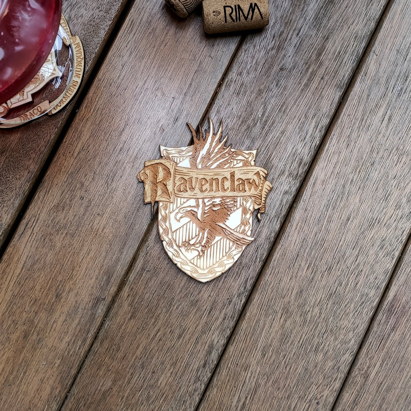 Set of 5 Harry Potter Wooden Coasters - Handmade Gift - Housewarming - Wood Kitchenware - Hogwarts Schools